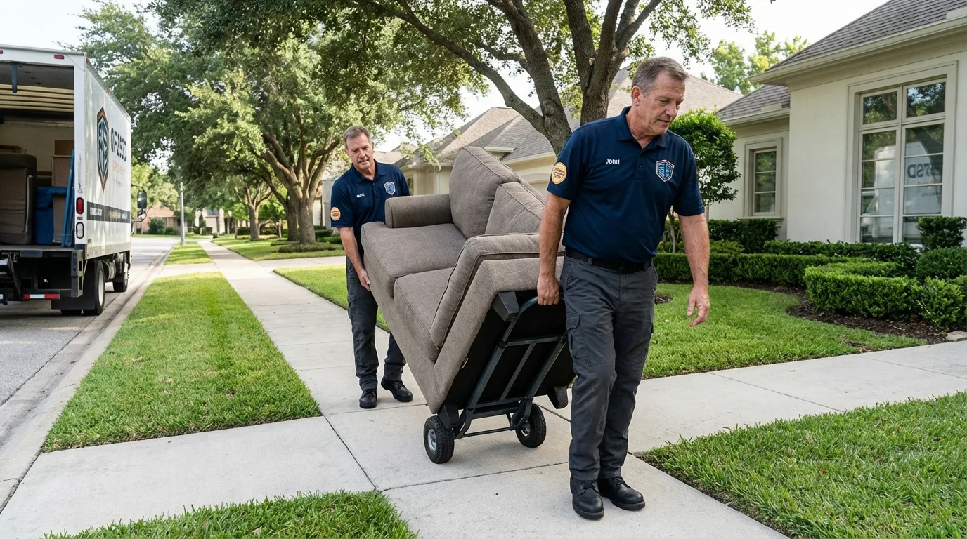 Local residential moving crew loading furniture in Greenvale, NY